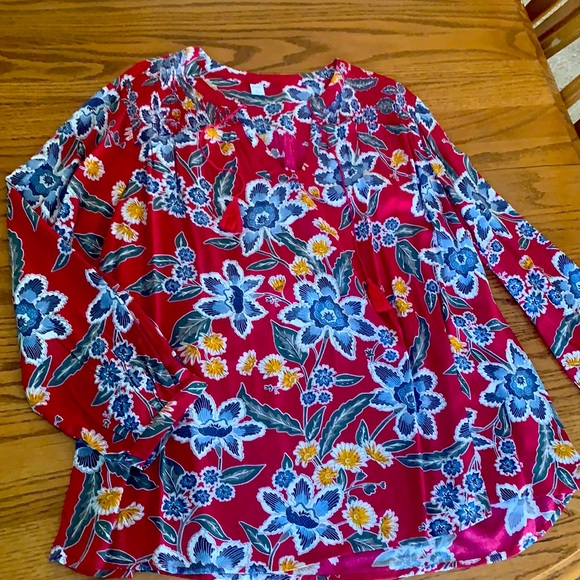 Old Navy rust organic tied spaghetti boho blouse... L main image 0